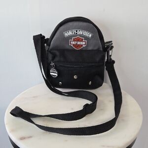 Harley-Davidson Black Mini Crossbody Backpack with Logo